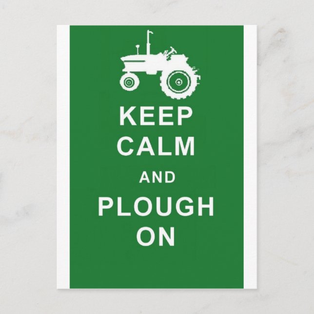 zazzle behielt ruhig plog.jpg postkarte (Vorderseite)