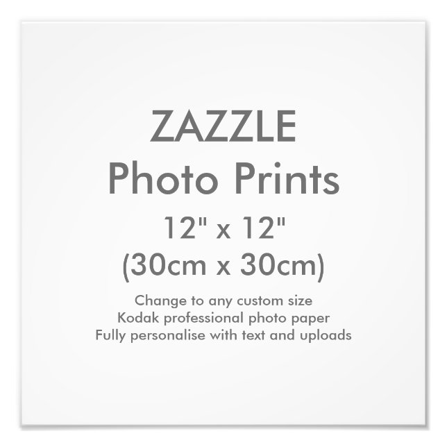 Zazzle Benutzerdefiniert 12" x 12" Foto Druckvorla (Vorne)