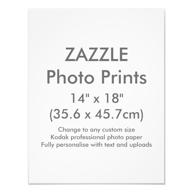 Zazzle Benutzerdefiniert 14" x 18" Foto Druckvorla (Vorne)