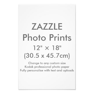 Zazzle Custom 12" × 18" Foto Print Template