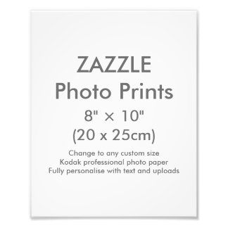 Zazzle Custom 8" × 10" Modèle d'impression photo