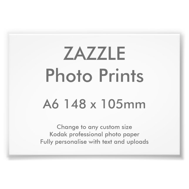 Zazzle Custom A6 14,8 x 10,5 cm Impression photo (Devant)