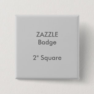ZAZZLE Custom Printed 2" Square Abzeichen GRAY Button