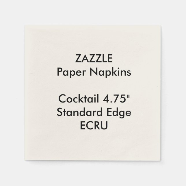 ZAZZLE Custom Small ECRU Cocktailpapier Napkins Serviette (Vorderseite)