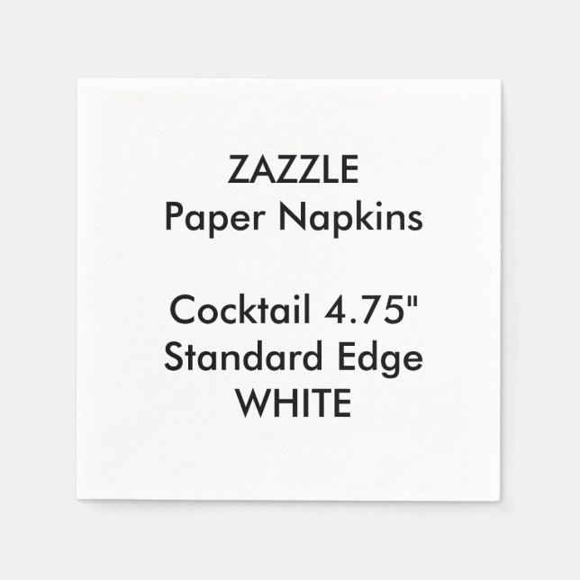 ZAZZLE Custom Small White Cocktail Papier Napkins Serviette (Vorderseite)