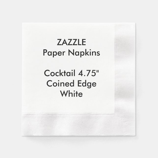 ZAZZLE Custom WHITE Cocktail Papier Napkins Serviette (Vorderseite)