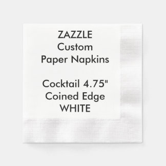 Zazzle Custom WHITE Cocktail Papier Napkins Serviette