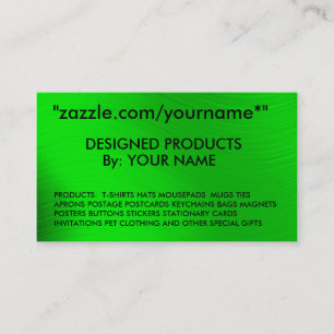 ZAZZLE GESCHÄFTS-KARTE zazzle.com/yourname* " Visitenkarte