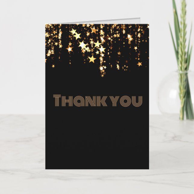 Zazzle goldener Stern gefaltet danke Karte (Vorderseite)