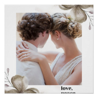 Zazzle Liebe Peace & joy glänzendes Poster