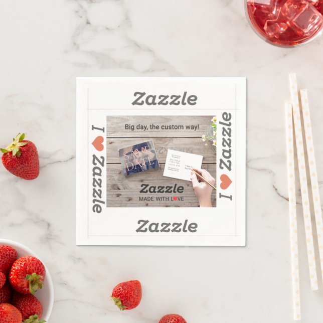 Zazzle Made With Love Papiertaschentuch Serviette (Beispiel)