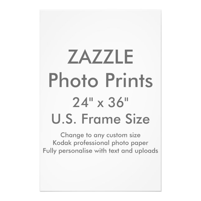 Zazzle Personnalisé 24" x 36" Photo Impression US  (Devant)