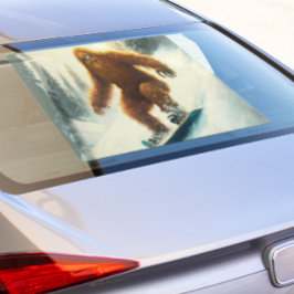 Zazzle Shaggy Bigfoot Snowboarder Auto hinten Fensteraufkleber