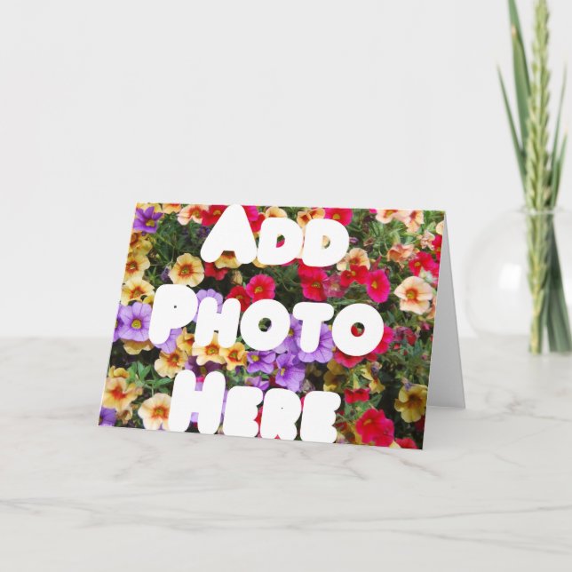 Zazzle Template Design Mein eigenes Foto Derzeitig Karte (Vorderseite)