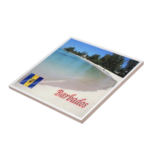 zB007 BARBADOS Strand, Meerblick, Fliese (Seite)