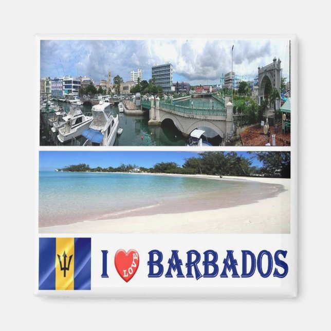zBB005 BARBADOS I Liebe, Mosaik, Bridgetown, Kühls Magnet (Vorne)