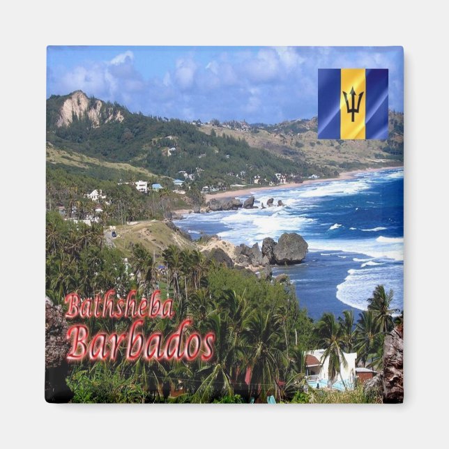 zBB006 BATHSHEBA, Barbados, Luftsicht, Kühlschrank Magnet (Vorne)