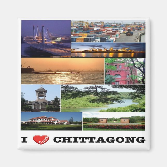 zBD003 I Liebe CHITTAGONG, Bangladesch, Kühlschran Magnet (Vorne)
