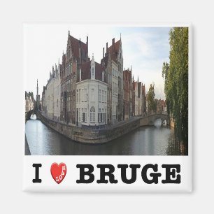 zBE040 BRUGES The Spiegelrei and Langerei Belgien Magnet