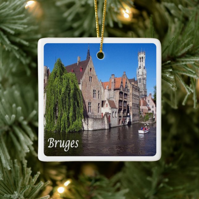 zBE052 BRUGES-Kanal, Belgien, Keramikornament (Baum)