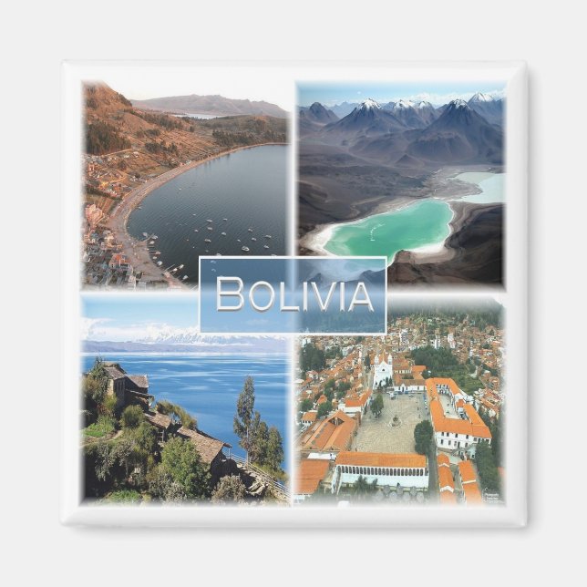 zBO003 BOLIVIA, Mosaik, Amerika, Kühlschrank Magnet (Vorne)