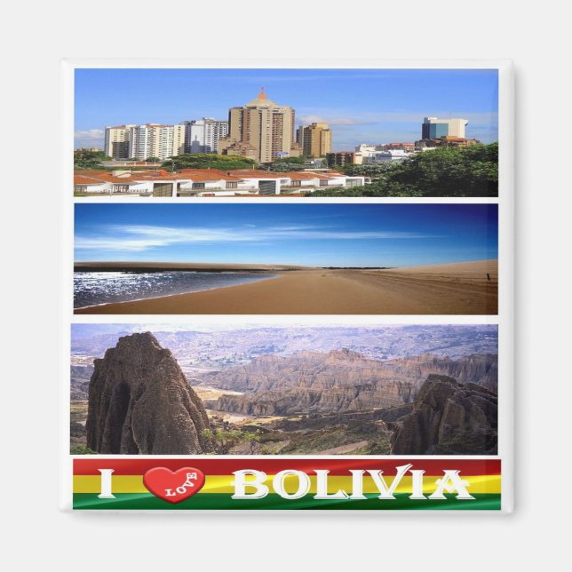 zBO016 BOLIVIA I Liebe, Amerika, Kühlschrank Magnet (Vorne)