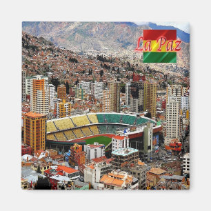 zBO020 LA PAZ Luftbild, Bolivien, Kühlschrank Magnet