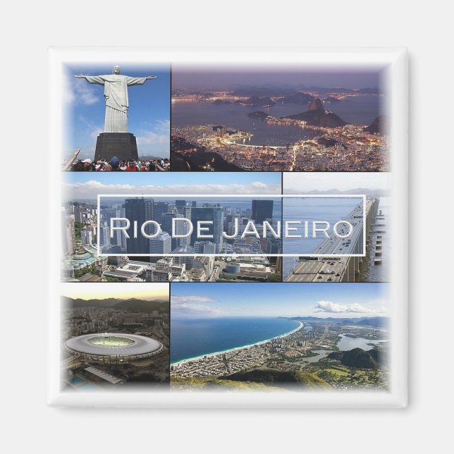 zBR004 RIO DE JANEIRO, Mosaik, Brasilien , Kühlsch Magnet (Vorne)