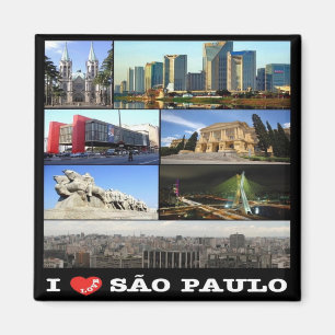 zBR010 SAO PAULO I Liebe, Mosaik, Brasilien, Kühls Magnet