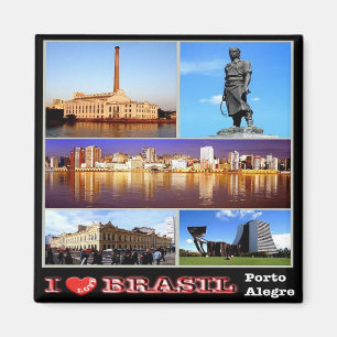 zBR029 BRASILIEN I Liebe, Porto Alegre, Mosaik, Kü Magnet