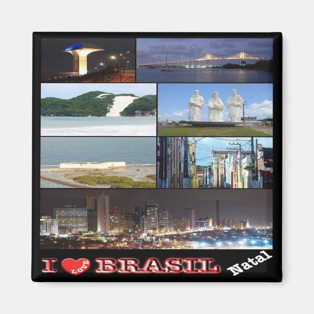 zBR030 BRASILIEN I Liebe, Natal, Mosaik, Kühlschra Magnet (Vorne)