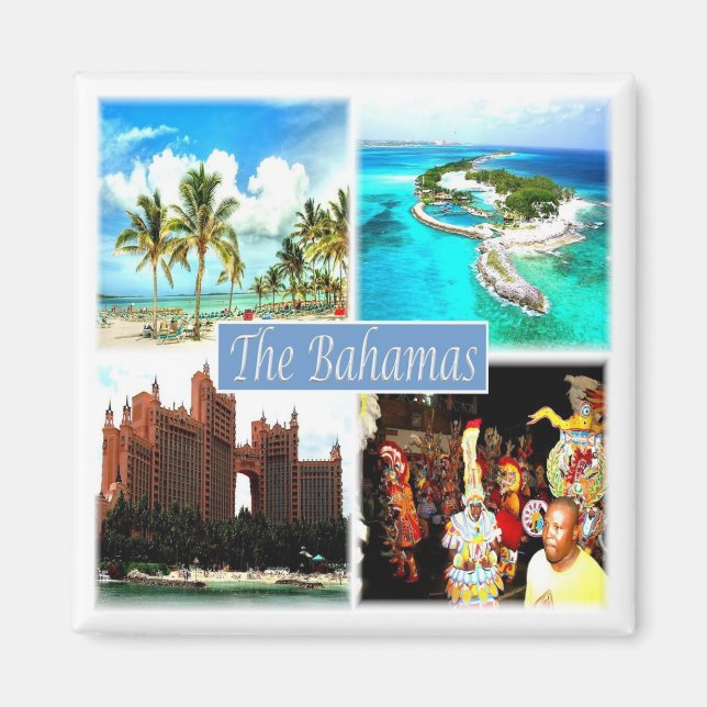 zBS004 BAHAMAS mosaik, Amerika, Kühlschrank Magnet (Vorne)