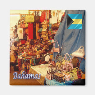 zBS006 BAHAMAS, Strohmarkt, Amerika, Kühlschrank Magnet