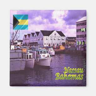 zBS007 NASSAU, Panorama, Bahamas, Amerika, Kühlsch Magnet