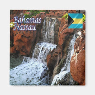 zBS008 NASSAU, Gartenwasserfälle, Bahamas, Kühlsch Magnet