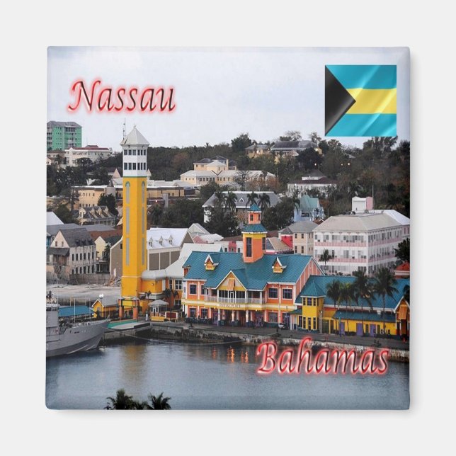 zBS009 NASSAU, Kreuzfahrtterminal, Bahamas-Kühlsch Magnet (Vorne)