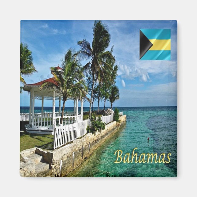 zBS012 BAHAMAS, Panorama, Amerika, Kühlschrank Magnet (Vorne)