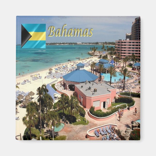 zBS013 BAHAMAS Resort Aerial view, Amerika, Kühlsc Magnet (Vorne)