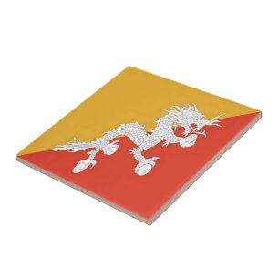 zBT001 Bhutanese FLAG Bhutan, Fliese
