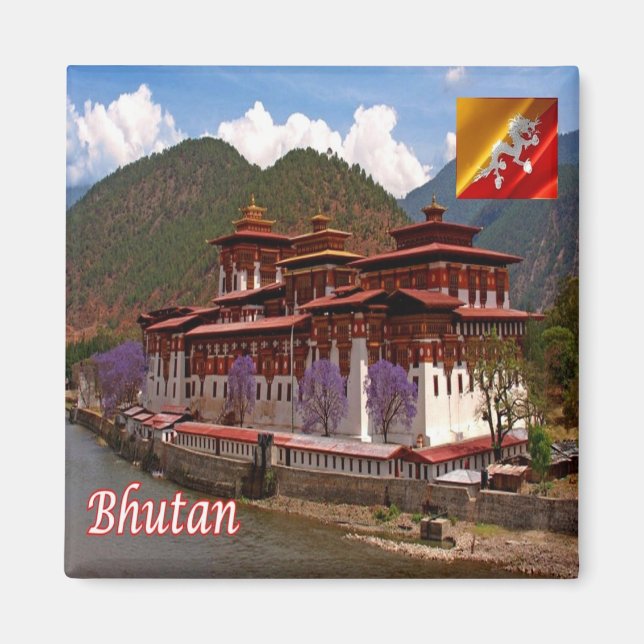 zBT005 PUNAKHA, Bhutan, Asien, Kühlschrank Magnet (Vorne)