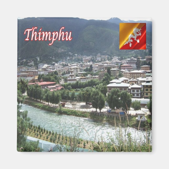 zBT008 THIMPHU, Bhutan, Asien, Kühlschrank Magnet (Vorne)