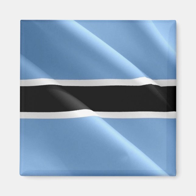 zBW002 BOTSWANA WAVING FLAG, Afrika, Kühlschrank Magnet (Vorne)