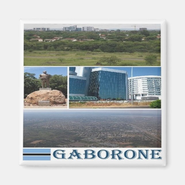 zBW010 GABORONE, Mosaik, BOTSWANA, Afrika, Kühlsch Magnet (Vorne)