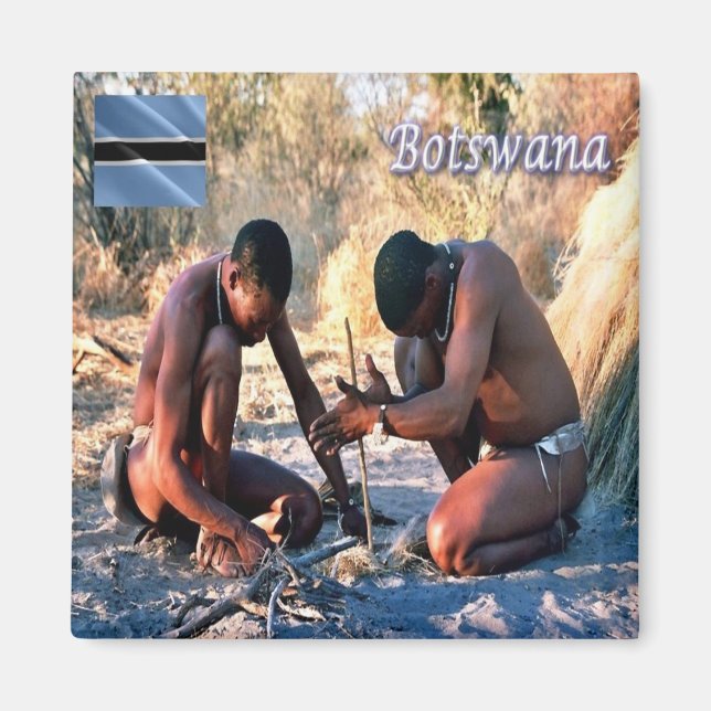 zBW013 BOTSWANA, BushmenSan, Afrika, Kühlschrank Magnet (Vorne)