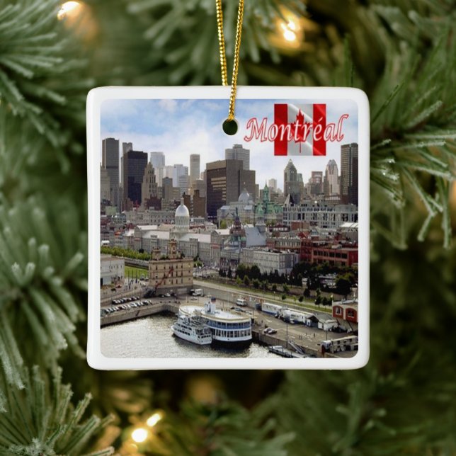 zCA024 MONTREAL Panorama, Kanada, Keramikornament (Baum)