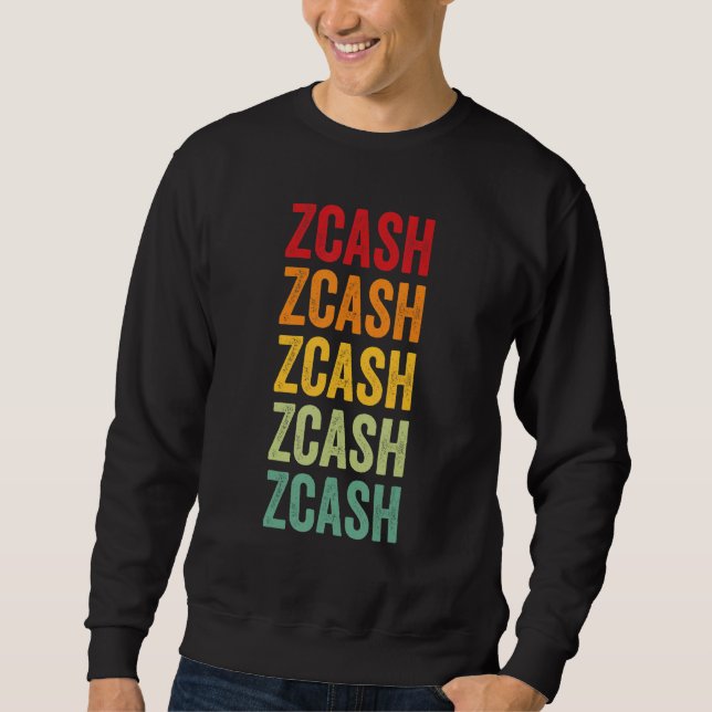 Zcash Krypto Regenbogen Textdesign Sweatshirt (Vorderseite)