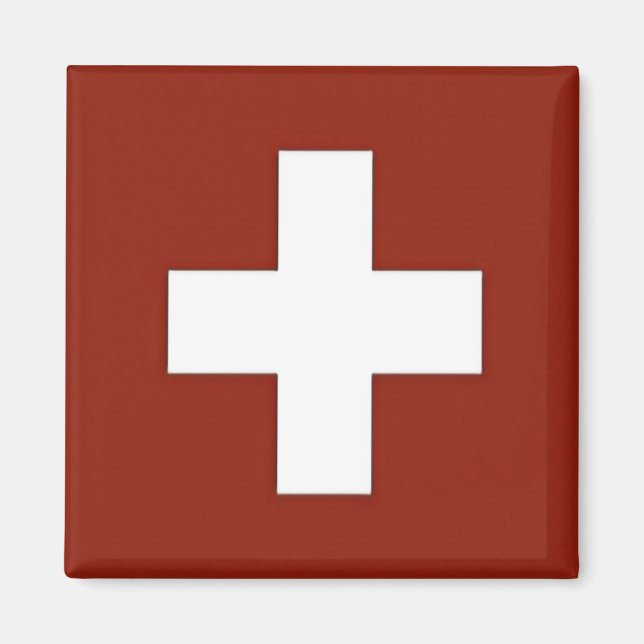 zCH001 SWISS FLAG Schweiz - Kühlschrankmagnet (Vorne)
