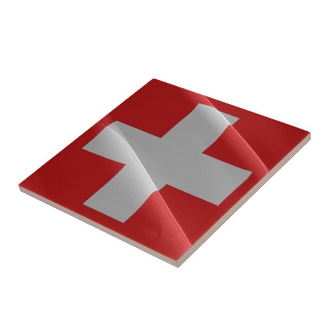 zCH002 waving FLAG SWISS, Fliese (Seite)