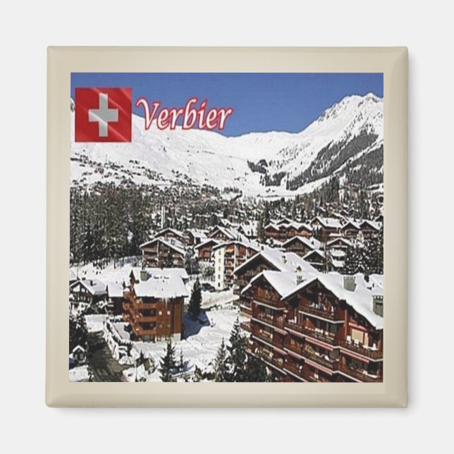 zCH009 VERBIER Pic Swiss - Kühlschrankmagnet (Vorne)