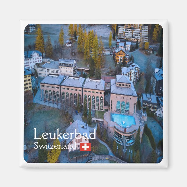 zCH011 LEUKERBAD Schweiz - Kühlschrankmagnet (Vorne)